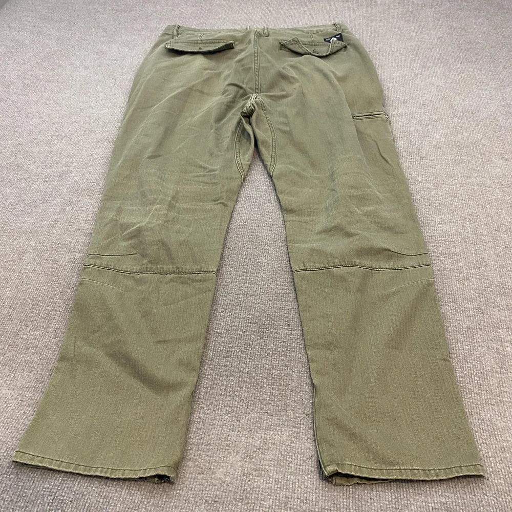 Lifted‎ Research Group Pants Mens 36x30 Green Cargo Ankle Zip Herringbone Grunge